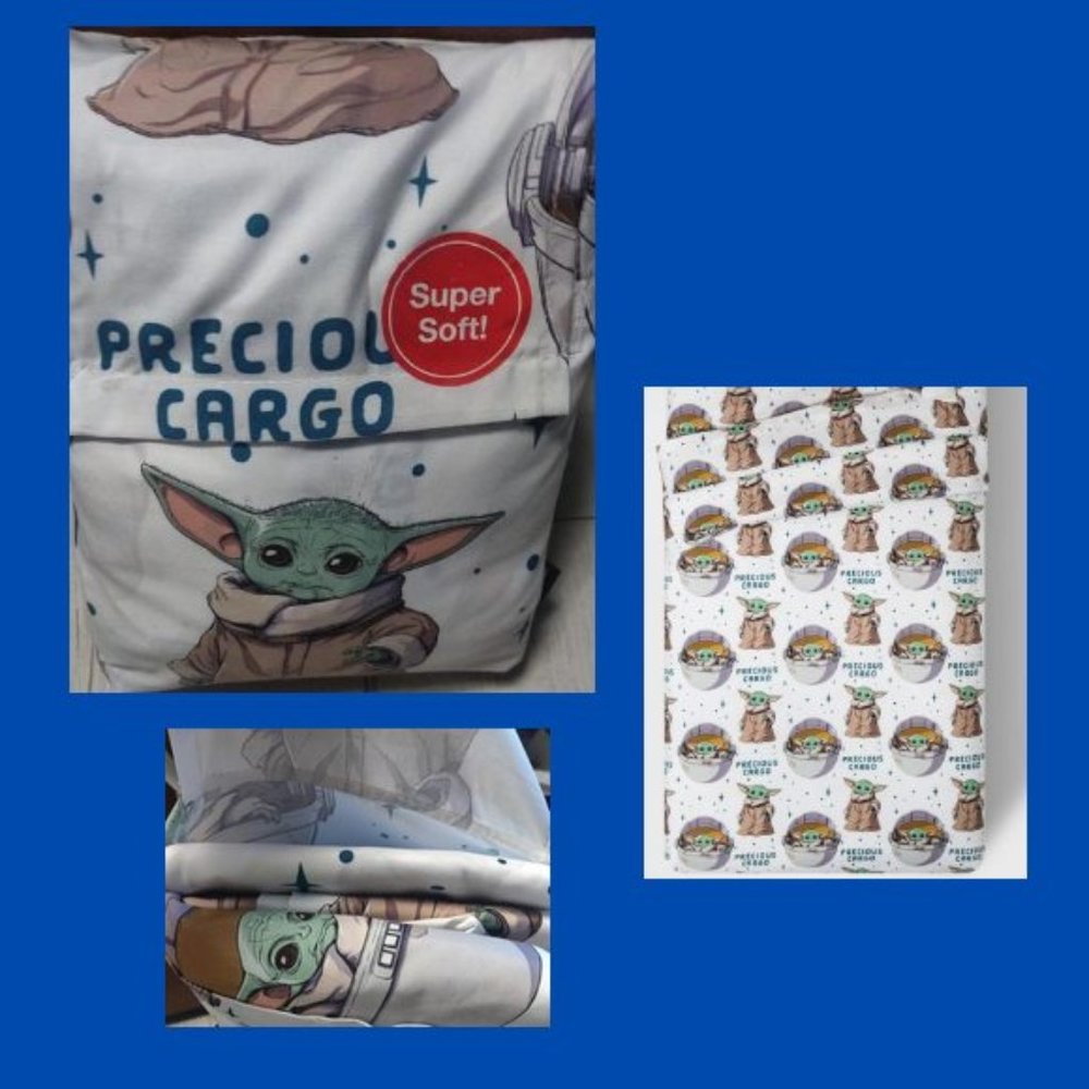 New Star Wars "The Mandalorian Precious Cargo" 2pc Twin Sheet Set